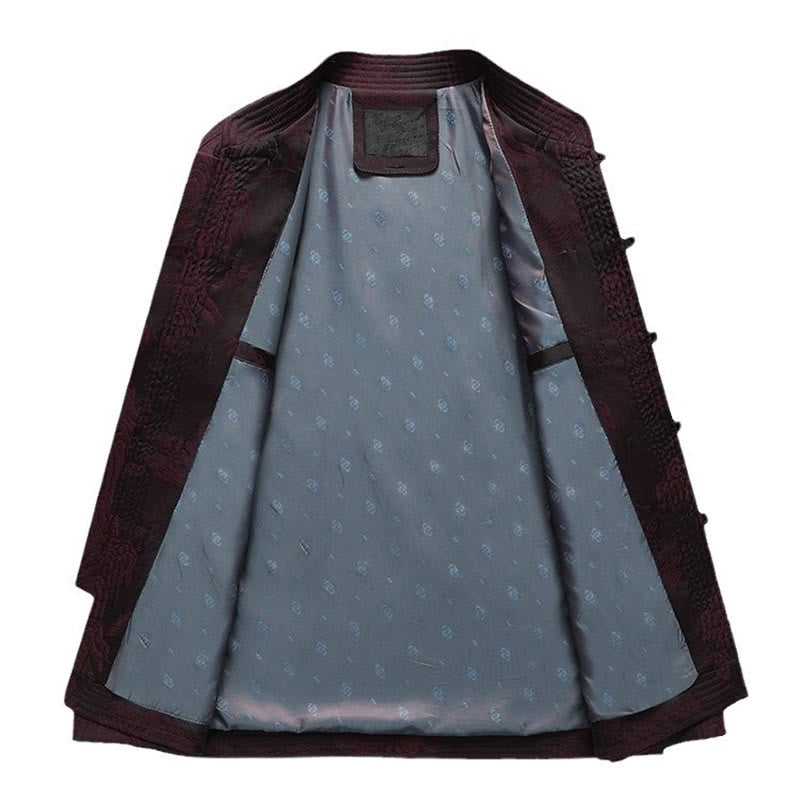 Buddha Stones 2Pcs Commute Tang Suit Frog-Button Men's Long Sleeve Shirt Pants Cotton Clothing Set - image 7