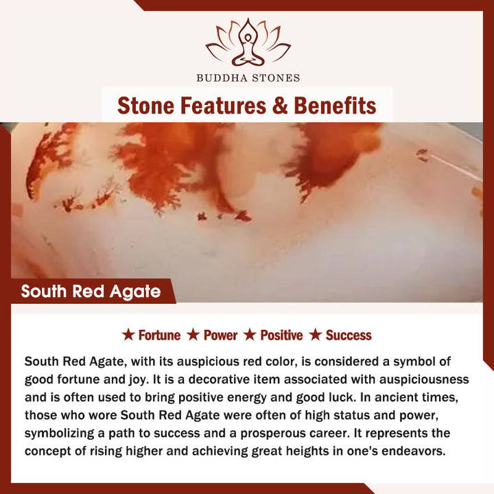 Buddha Stones Four Leaf Clover Flower Gourd South Red Agate White Agate Positive Beaded Bracelet - image 6
