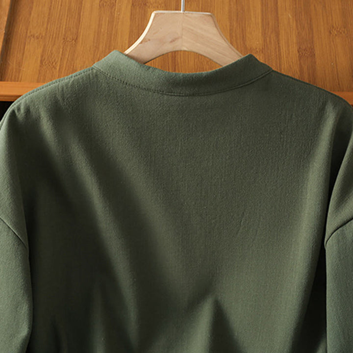 Buddha Stones Winter Frog-button Long Sleeve Cotton Fleece Lined Women's Thermal Jacket With Pockets - image 16