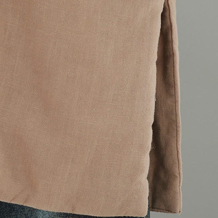 Buddha Stones Winter Frog-button Mid-length Women's Cotton Coat With Pockets - image 24