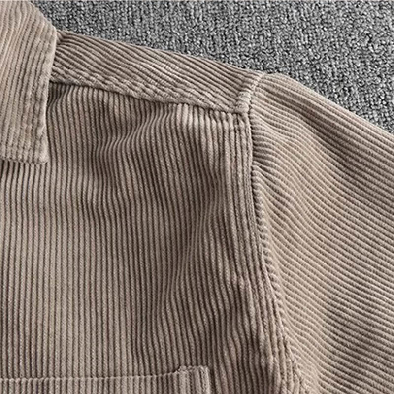 Buddha Stones Solid Color Single Breasted Buttons Men's Long Sleeve Thickened Jacket With Pockets - image 2