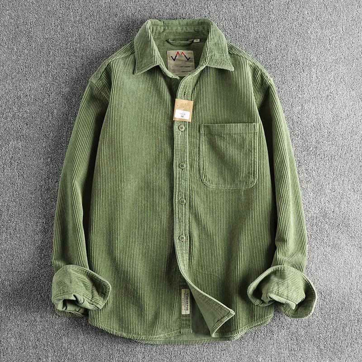 Buddha Stones Solid Color Single Breasted Buttons Men's Long Sleeve Thickened Jacket With Pockets - Green - US/UK/AU44，EU54 (4XL) - image 6