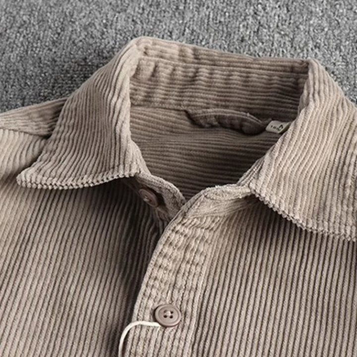 Buddha Stones Solid Color Single Breasted Buttons Men's Long Sleeve Thickened Jacket With Pockets - image 1