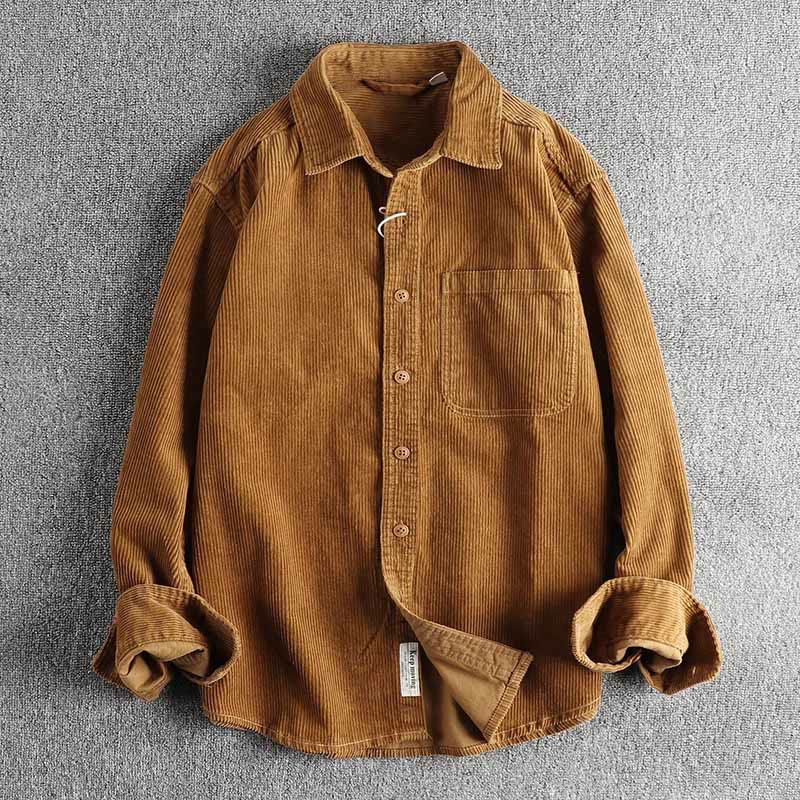 Buddha Stones Solid Color Single Breasted Buttons Men's Long Sleeve Thickened Jacket With Pockets - Chocolate - US/UK/AU44，EU54 (4XL) - image 11
