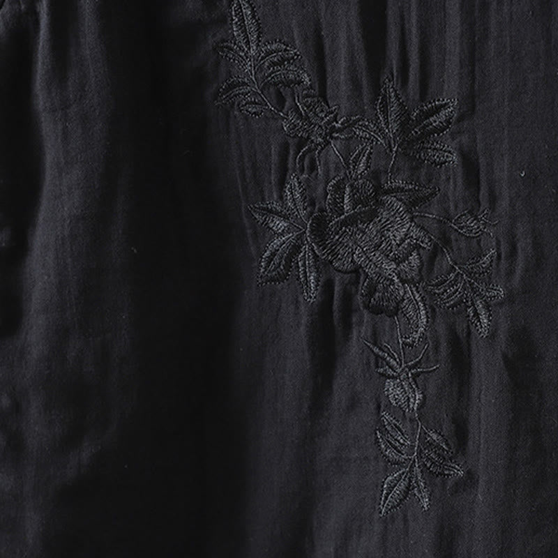 Buddha Stones Winter Solid Flower Long Sleeve Cotton Women's Thermal Jacket - image 17