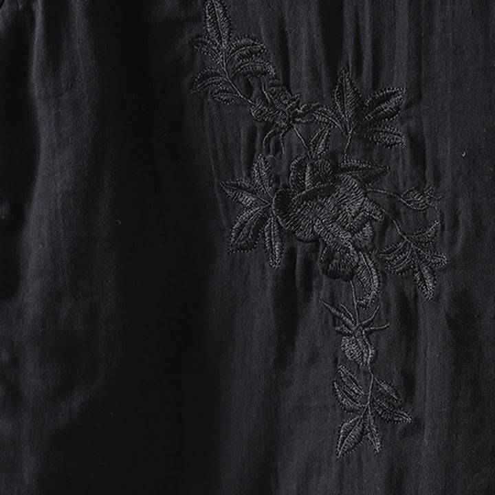 Buddha Stones Winter Solid Flower Long Sleeve Cotton Women's Thermal Jacket - image 17