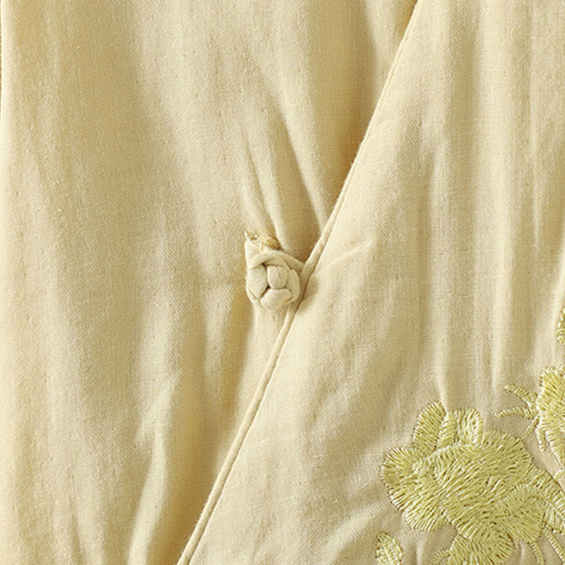 Buddha Stones Winter Solid Flower Long Sleeve Cotton Women's Thermal Jacket - image 24