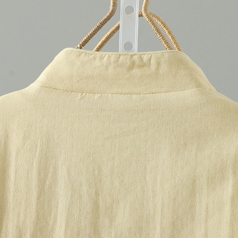 Buddha Stones Winter Solid Flower Long Sleeve Cotton Women's Thermal Jacket - image 22