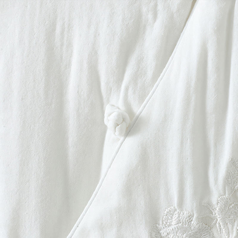 Buddha Stones Winter Solid Flower Long Sleeve Cotton Women's Thermal Jacket - image 35