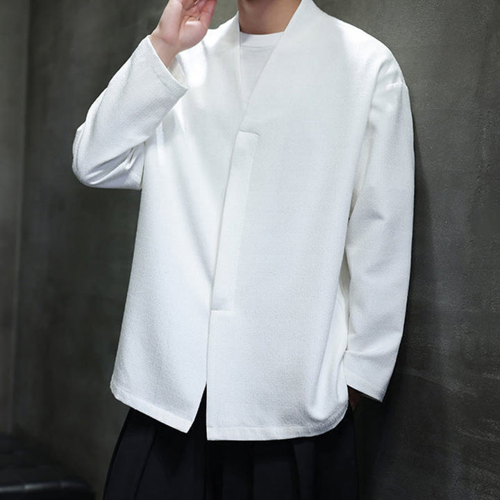 Buddha Stones Spring Fall Solid Color Long Sleeve Men's Jacket - image 14