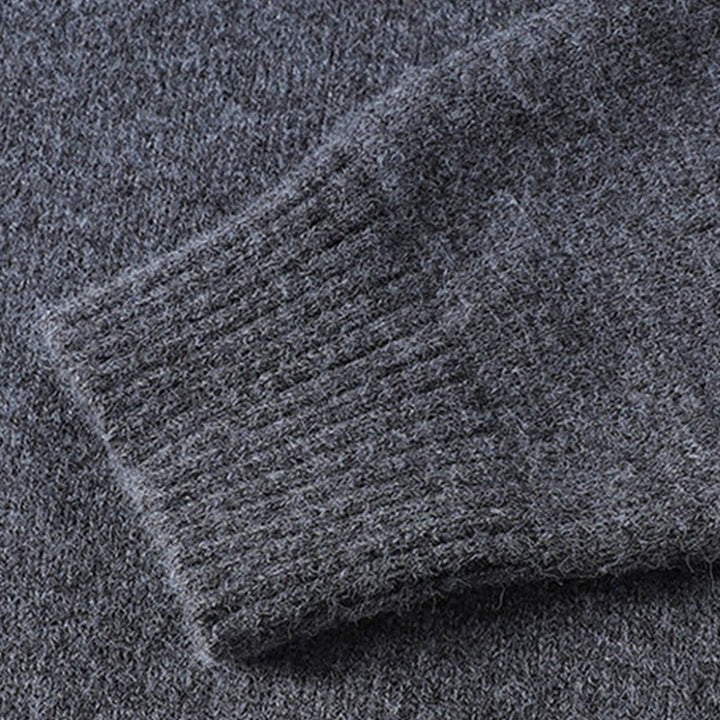 Buddha Stones Winter Buttons Crew Neck Design Warm Men's Long Sleeve Knitted Sweater - image 6