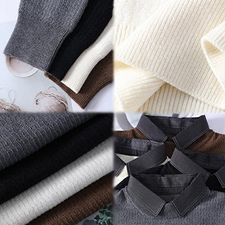 Buddha Stones Winter Stand Collar Design Warm Men's Long Sleeve Knitted Sweater - image 11