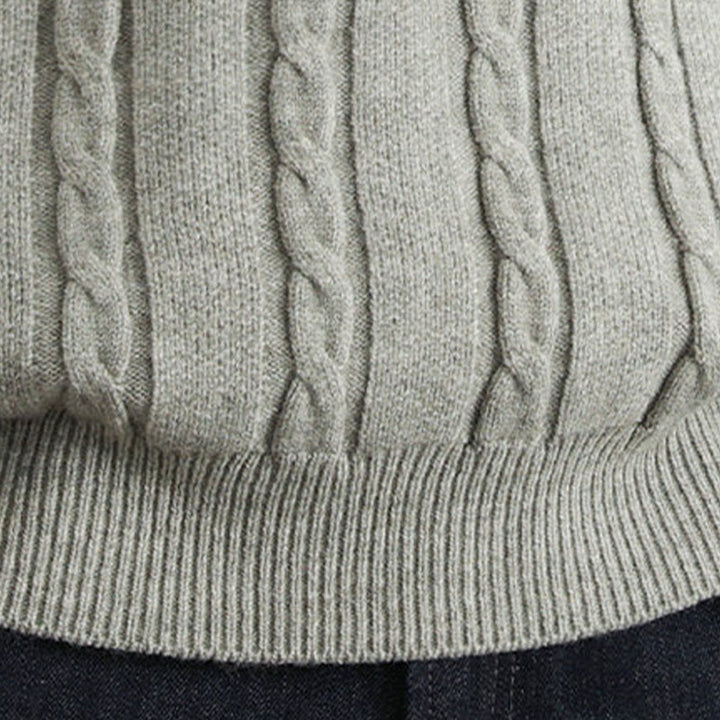 Buddha Stones Winter V-Neck Buttons Twisted Design Warm Men's Long Sleeve Knitted Sweater - image 21
