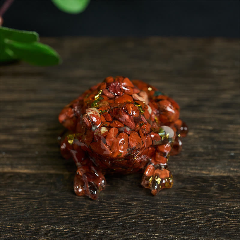 Buddha Stones Crystal Drip Resin Small Frog Passion Decoration Statue - image 2