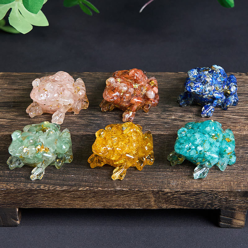 Buddha Stones Crystal Drip Resin Small Frog Passion Decoration Statue - image 38