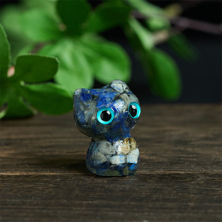 Buddha Stones Crystal Drip Resin Small Cat Purification Decoration Statue - image 4