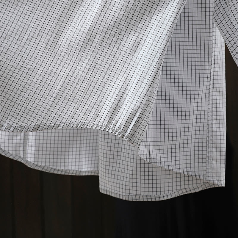 Buddha Stones Plaid Contrasting Buttons Down Long Sleeve Women's Cotton Shirt - image 15