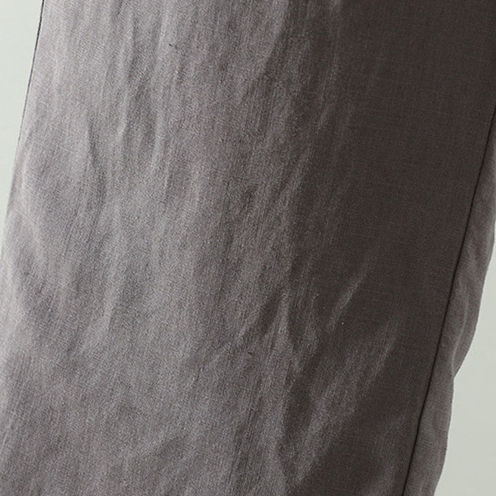 Buddha Stones Winter Contrasting Drawstring Cotton Linen Women's Wide Leg Pants With Pockets - image 20