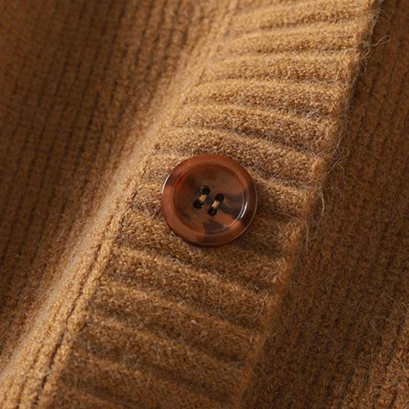 Buddha Stones Winter V-Neck Buttons Cotton Women's Long Sleeve Knitted Cardigan - image 9