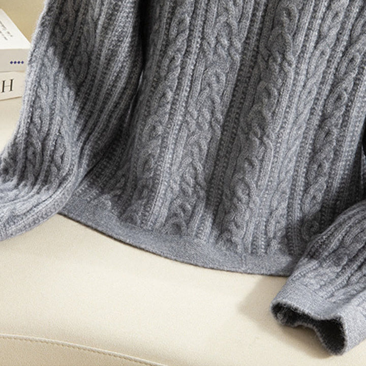 Buddha Stones Casual Winter Twisted Buttons Design Cotton Women's Long Sleeve Knitted Cardigan - image 25