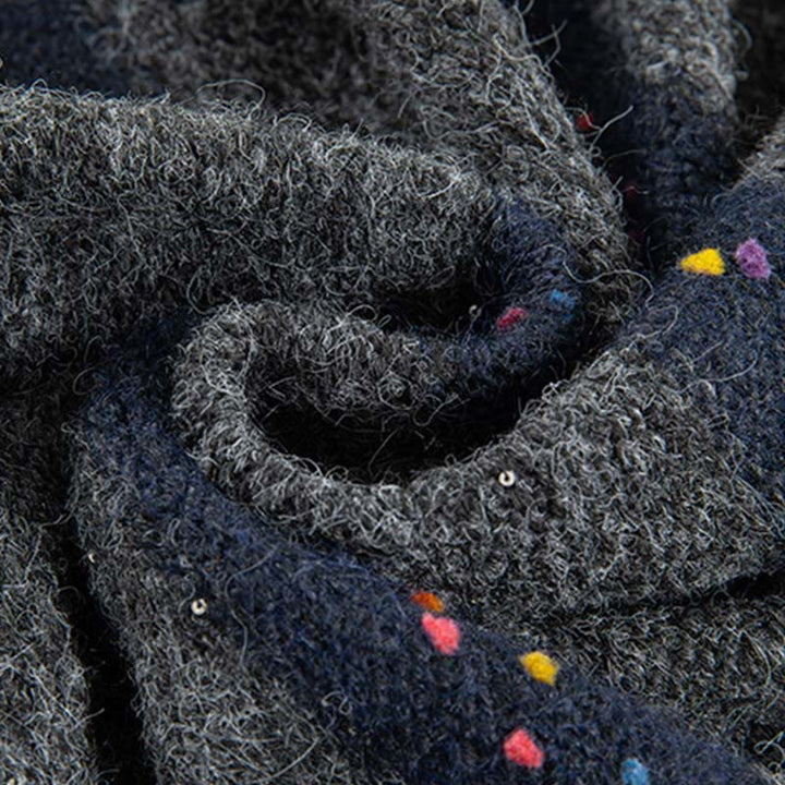 Buddha Stones Winter Stripes Pattern Crew Neck Long Sleeve Women's Cotton Sweater - image 32