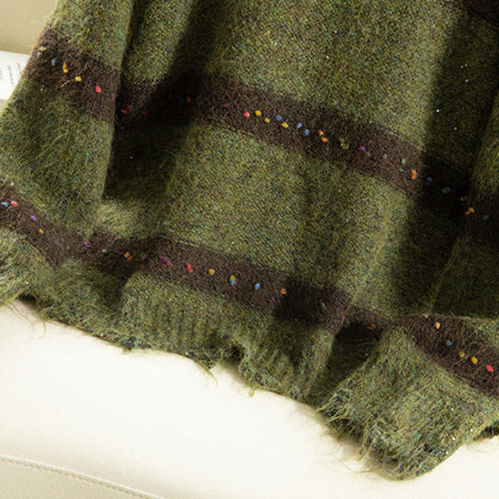 Buddha Stones Winter Stripes Pattern Crew Neck Long Sleeve Women's Cotton Sweater - image 6