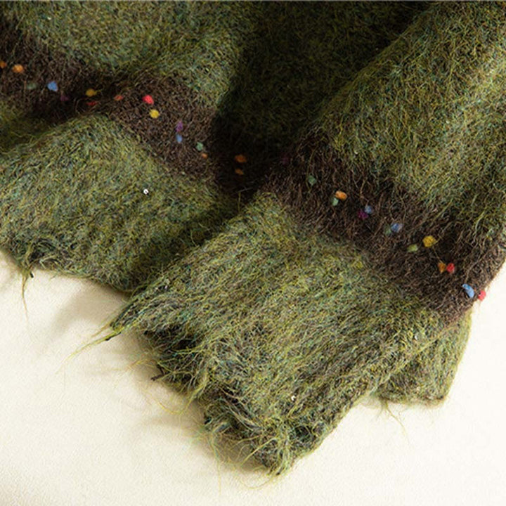 Buddha Stones Winter Stripes Pattern Crew Neck Long Sleeve Women's Cotton Sweater - image 11