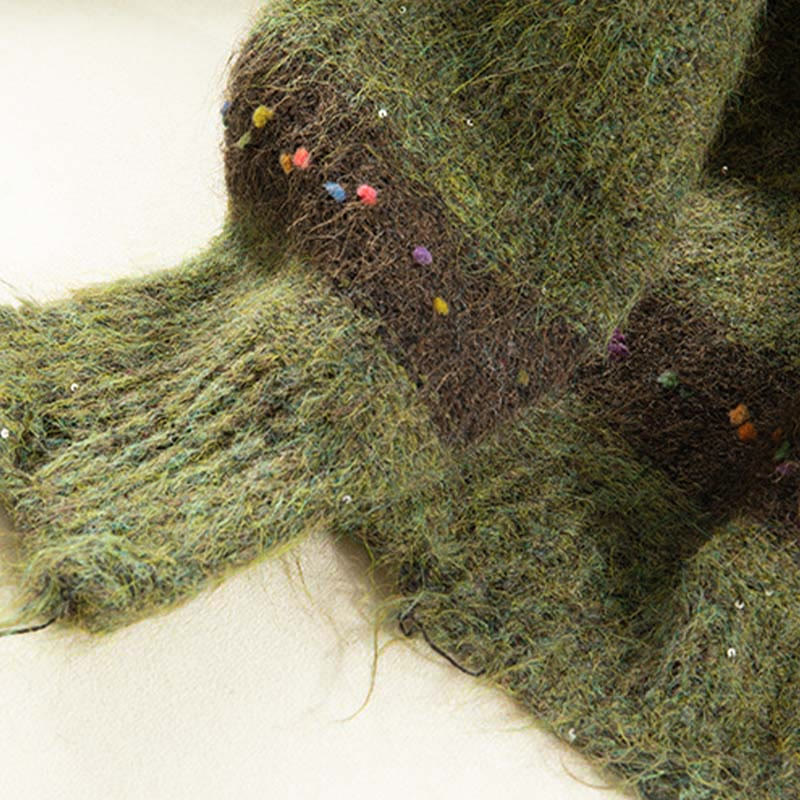 Buddha Stones Winter Stripes Pattern Crew Neck Long Sleeve Women's Cotton Sweater - image 10