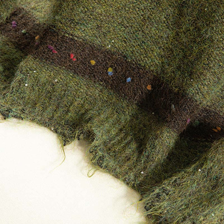 Buddha Stones Winter Stripes Pattern Crew Neck Long Sleeve Women's Cotton Sweater - image 9