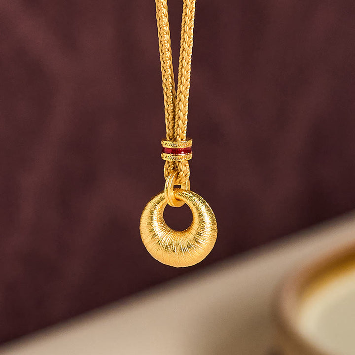 Buddha Stones "Wishing You Lasting Peace" 24k Gold Plated Copper Peace Buckle Necklace Includes Gift Message Card - image 3