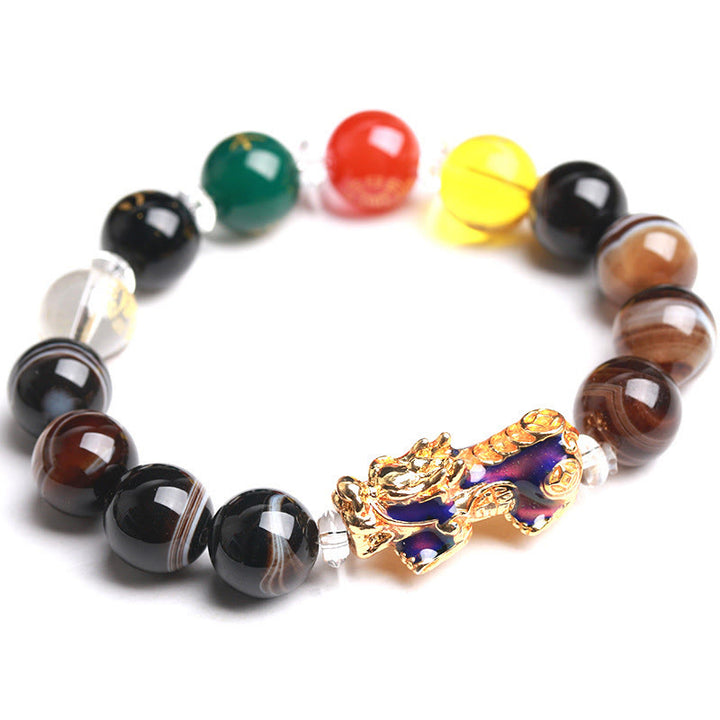 Buddha Stones Sardonyx Beads Five Elements Change Color Pi Xiu Positive Bracelet - image 10