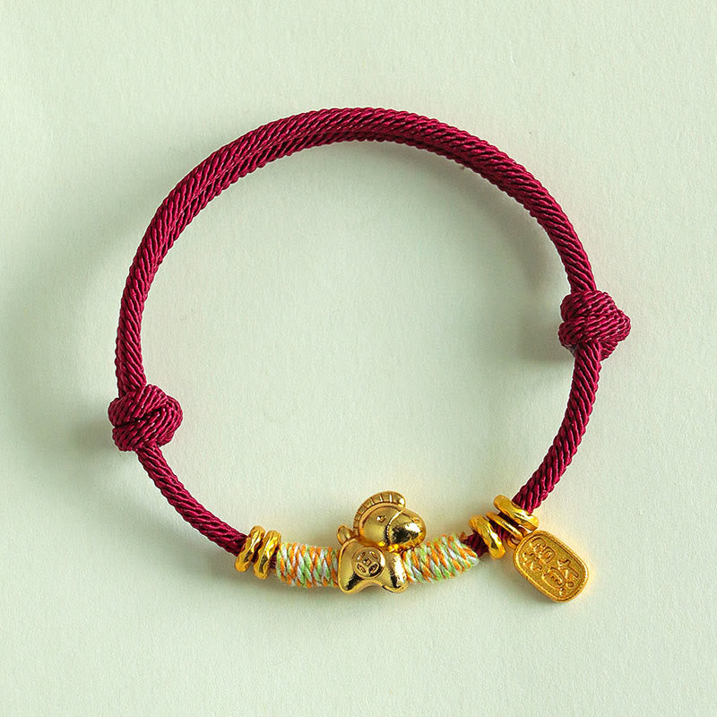 Buddha Stones Year Of The Horse Red String Black String Lucky Fortune Charm Braided Connection Bracelet - image 9