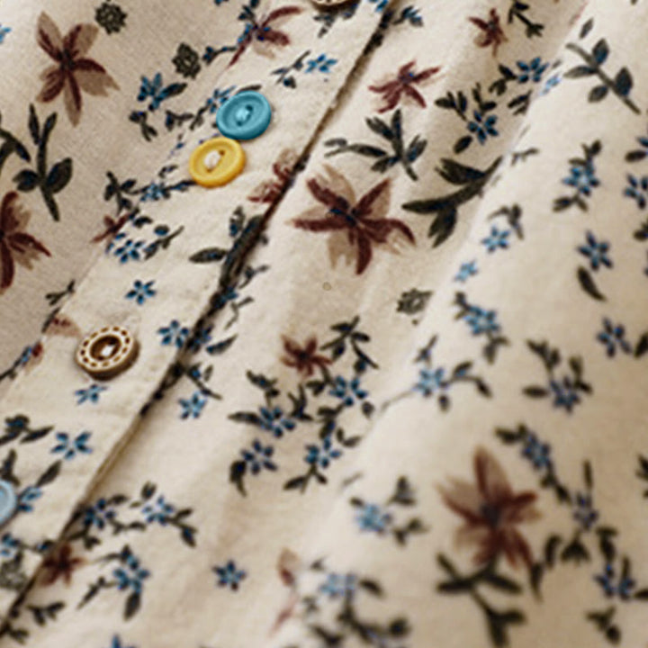 Buddha Stones Fall Floral Print Buttons Down Design Women's Cotton Long Sleeve Shirt - image 12