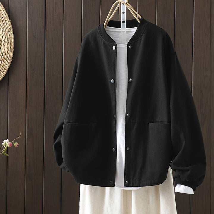 Buddha Stones Fall Button Down Women's Long Sleeve Outerwear Jacket With Pockets - Black - US14，UK/AU18，EU46 (2XL) - image 25