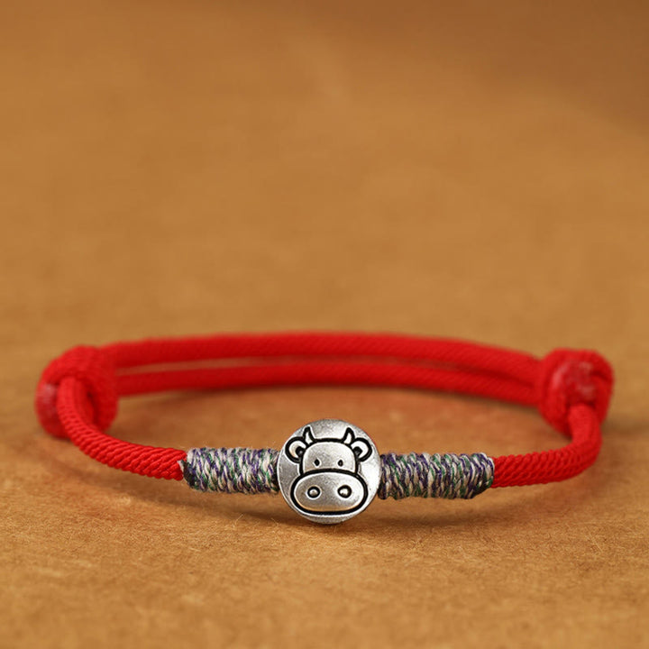 Buddha Stones 999 Sterling Silver Year Of The Horse Chinese Zodiac String Braided Luck Bracelet - Ox Red String - 19-23cm - image 30