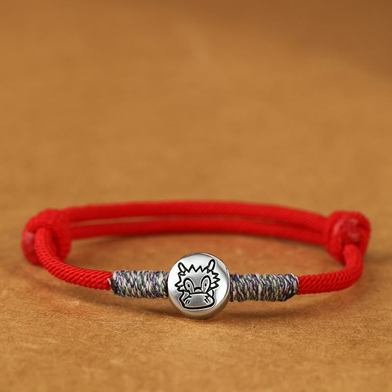 Buddha Stones 999 Sterling Silver Year Of The Horse Chinese Zodiac String Braided Luck Bracelet - Dragon Red String - 19-23cm - image 33