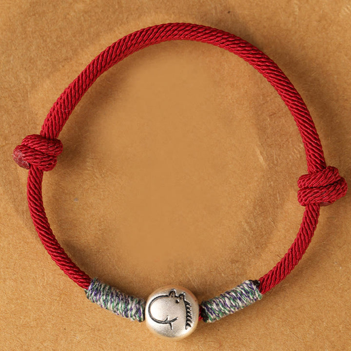 Buddha Stones 999 Sterling Silver Year Of The Horse Chinese Zodiac String Braided Luck Bracelet - image 0