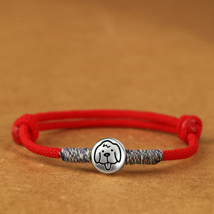 Buddha Stones 999 Sterling Silver Year Of The Horse Chinese Zodiac String Braided Luck Bracelet - Dog Red String - 19-23cm - image 41
