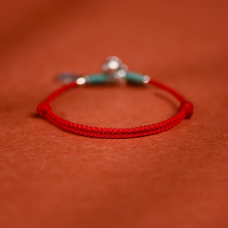 Buddha Stones 999 Sterling Silver Year Of The Horse 925 Sterling Silver Peace And Joy Charm String Braided Luck Bracelet Anklet - image 3