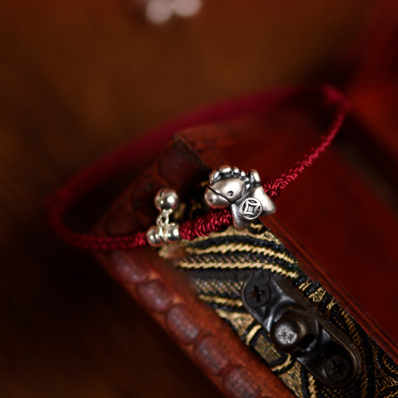 Buddha Stones 999 Sterling Silver Year Of The Horse 925 Sterling Silver Bell String Luck Child Adult Bracelet Anklet - image 10