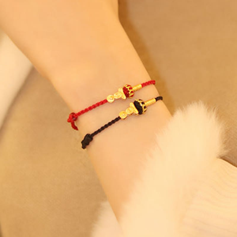 Buddha Stones Formless Buddha Lotus Knot Red String Protection Braided Bracelet - image 17