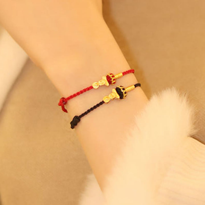 Buddha Stones Formless Buddha Lotus Knot Red String Protection Braided Bracelet - image 17