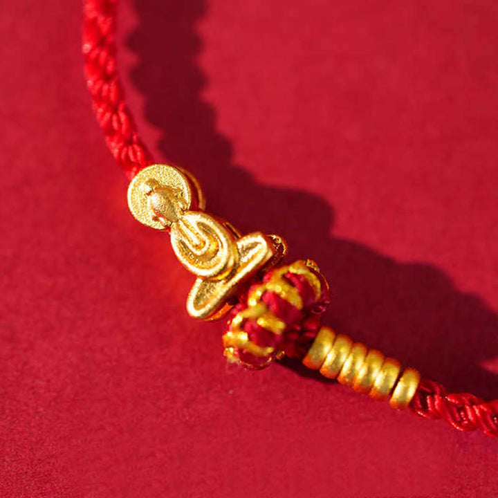 Buddha Stones Formless Buddha Lotus Knot Red String Protection Braided Bracelet - image 7