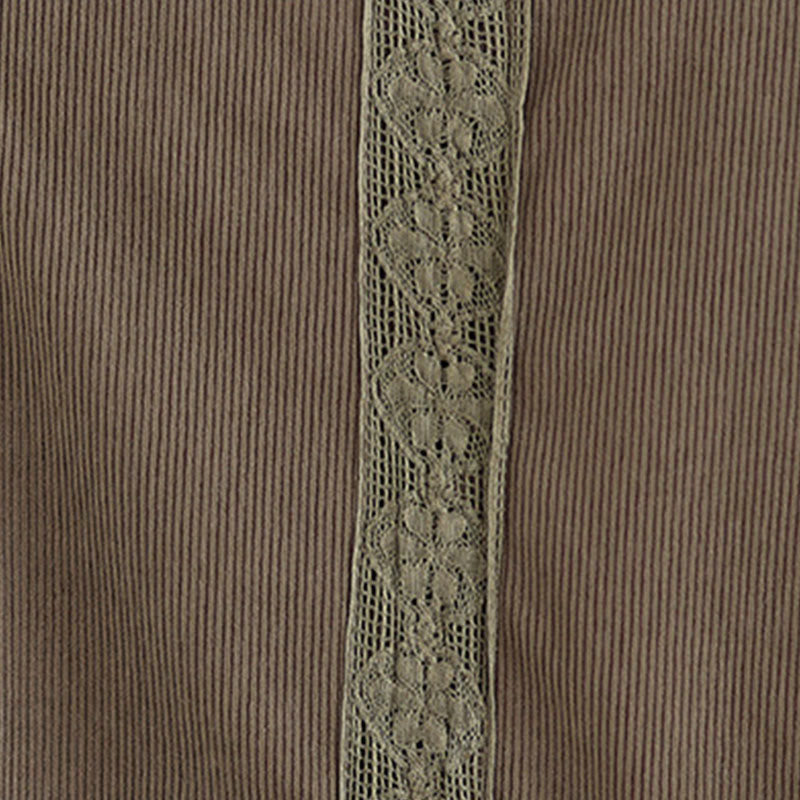 Buddha Stones Winter Pleated Buttons Down Long Sleeve Corduroy Women's Midi Dress With Pockets - image 11