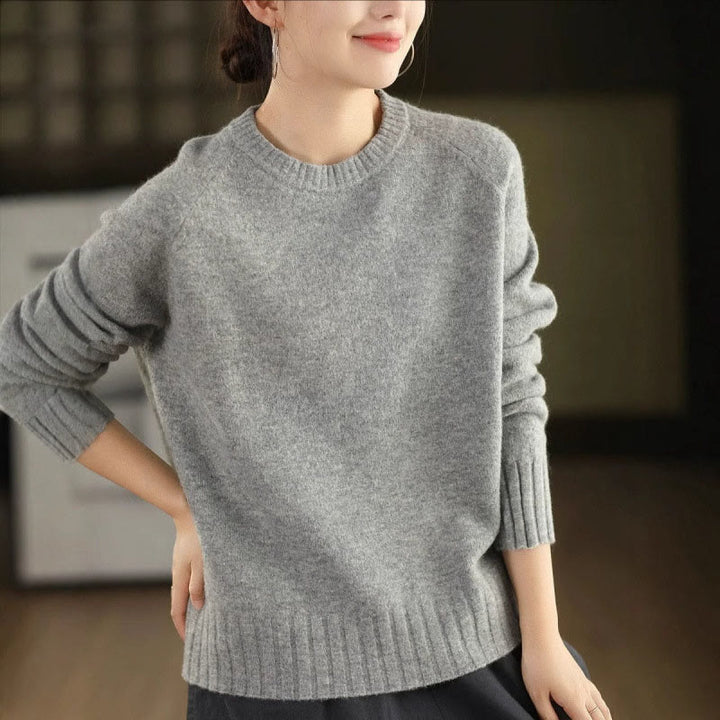Buddha Stones Winter Crew Neck Warm Long Sleeve Women's Cotton Knitted Sweater - LightGrey - US4，UK/AU8，EU36 (F) - image 13