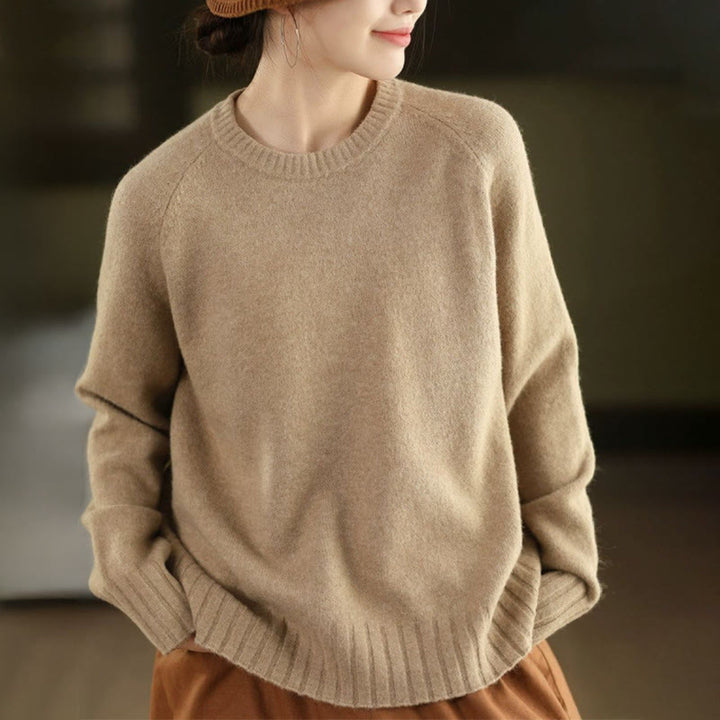 Buddha Stones Winter Crew Neck Warm Long Sleeve Women's Cotton Knitted Sweater - Wheat - US4，UK/AU8，EU36 (F) - image 14