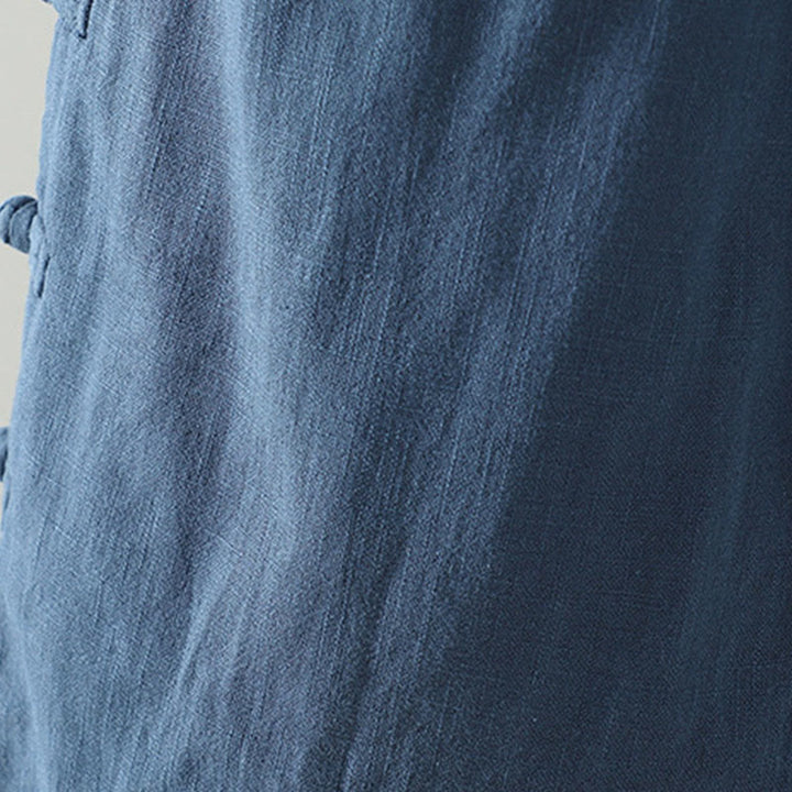 Buddha Stones Winter Elastic Waist Frog-Button Design Cotton Thermal Women's Straight Leg Pants With Pockets - image 4