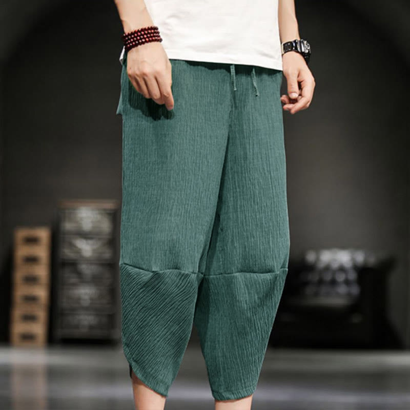 Buddha Stones Summer Solid Men's Cropped Pants With Pockets - image 10