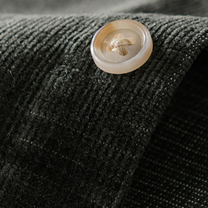 Buddha Stones Casual Corduroy Solid Color Men's Long Sleeve Cotton Thickened Jacket With Pockets - image 14