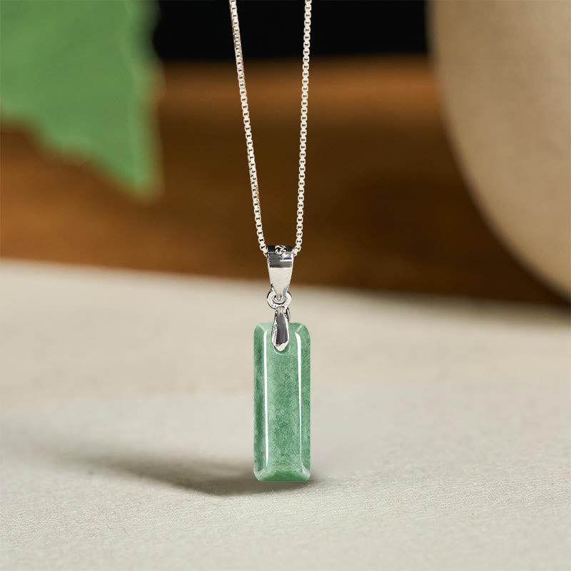 Buddha Stones Natural A-Z Letter Jade Titanium Steel Chain 925 Sterling Silver Chain Prosperity Necklace Pendant - I - Titanium Steel Chain&Silver Chain(One Pendant) - image 73